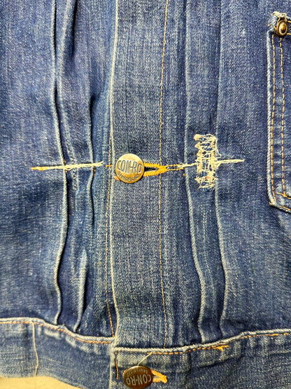 Rare 40’s Selvedge Buckle Back Pleated Type 1 Denim Jacket (Women’s XS)