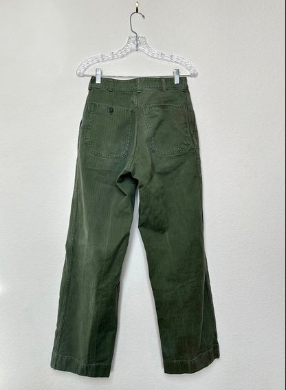 RARE 50’s Military HBT Herringbone Twill Cotton Utility Pants (27x30)