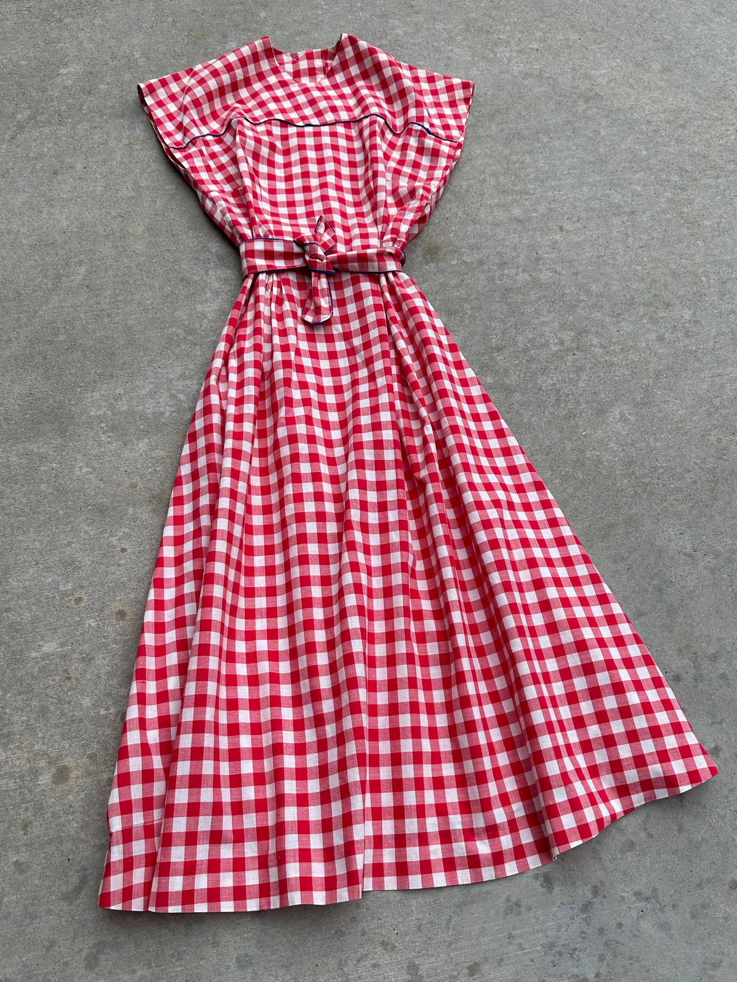 DROPPING SUNDAY: 50’s Handmade Western Gingham Check Dress (XS)