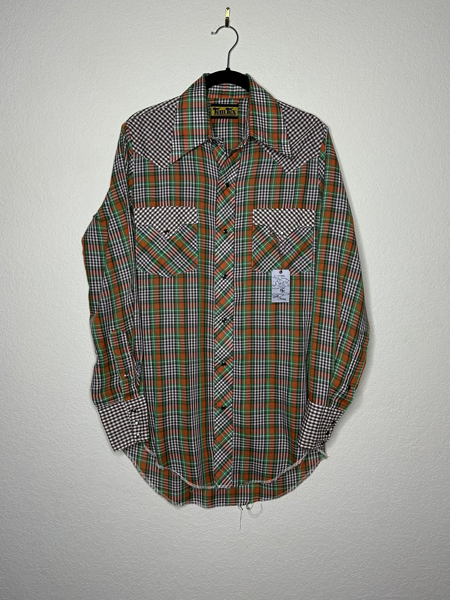 70’s Tem Tex Western Pearl Snap Shirt (Unisex M)