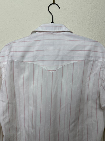 70’s H Bar C Ranchwear Pinstripe Western Pearl Snap Shirt (Unisex M)