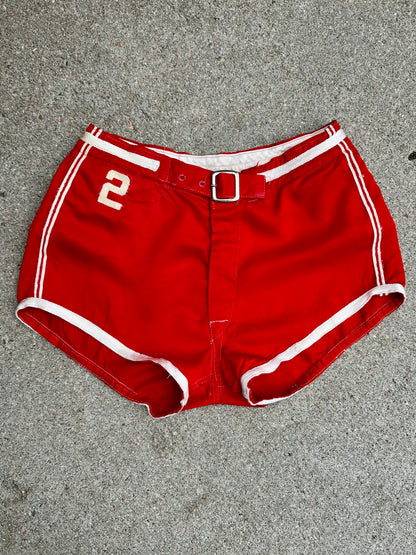 40’s Men’s Satin Padded Athletic Gym Mini Shorts (Women’s XS/S)