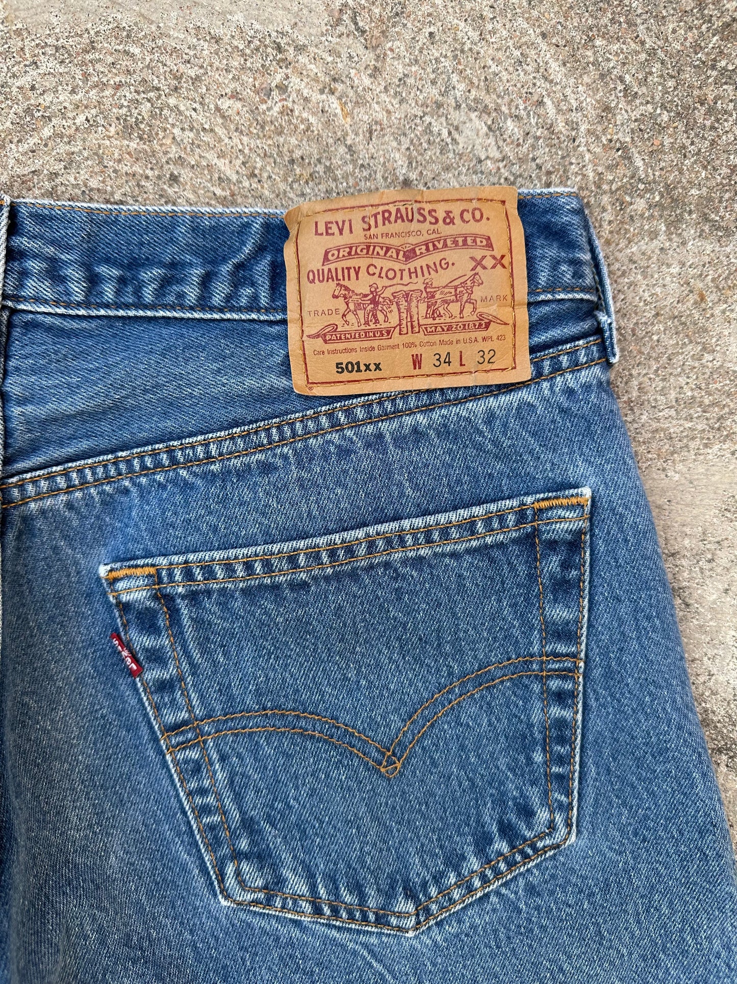 90’s Levi’s 501xx STF Raw Denim USA Jeans (Men’s 32x29 / Women’s 30)