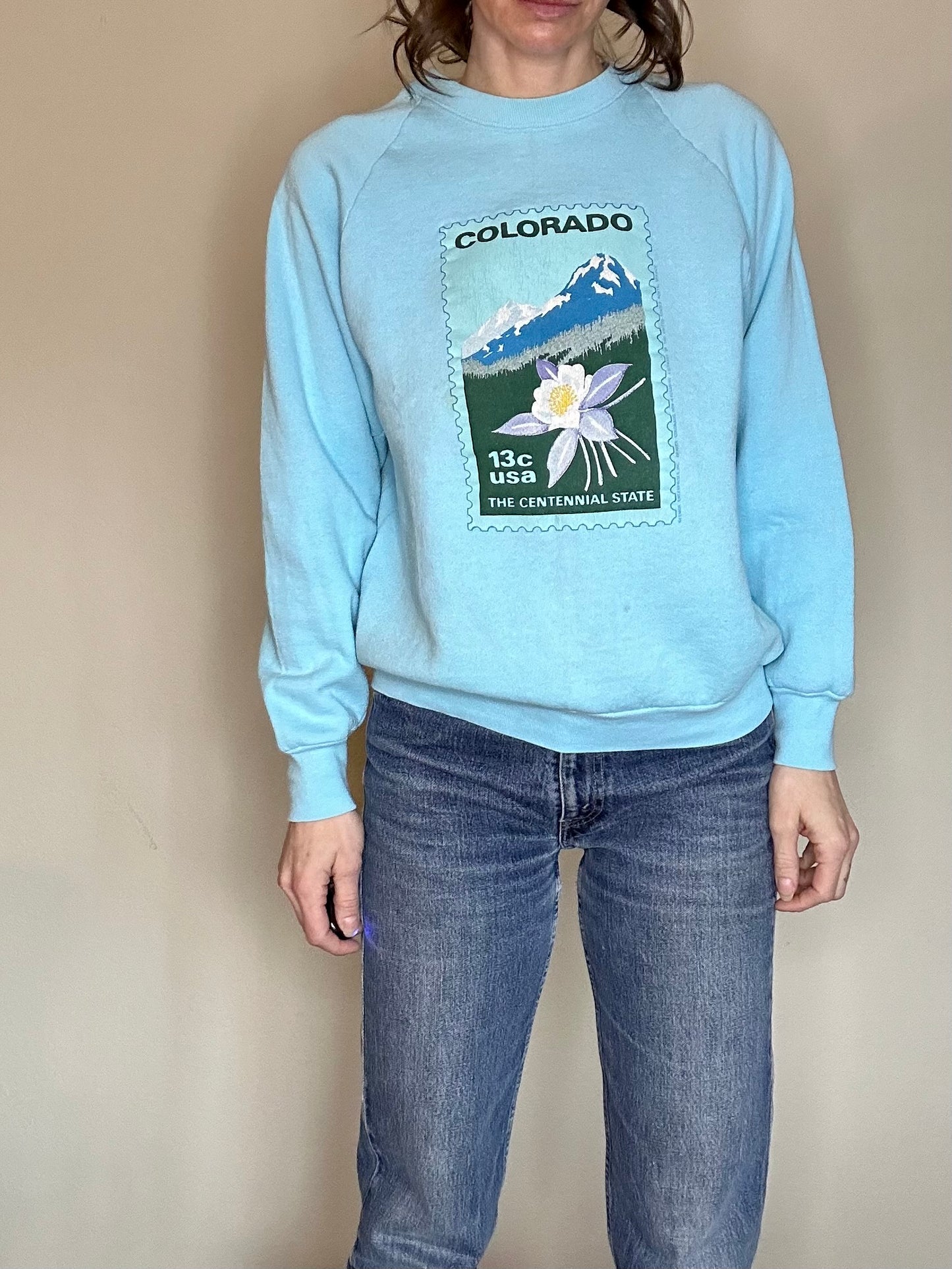 80’s Colorado Stamp Raglan USA Sweatshirt (Unisex L)