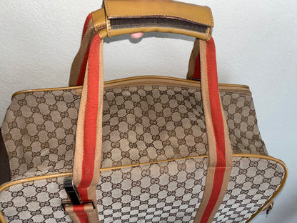 Vintage Gucci Monogram Web Dog / Pet Carrier