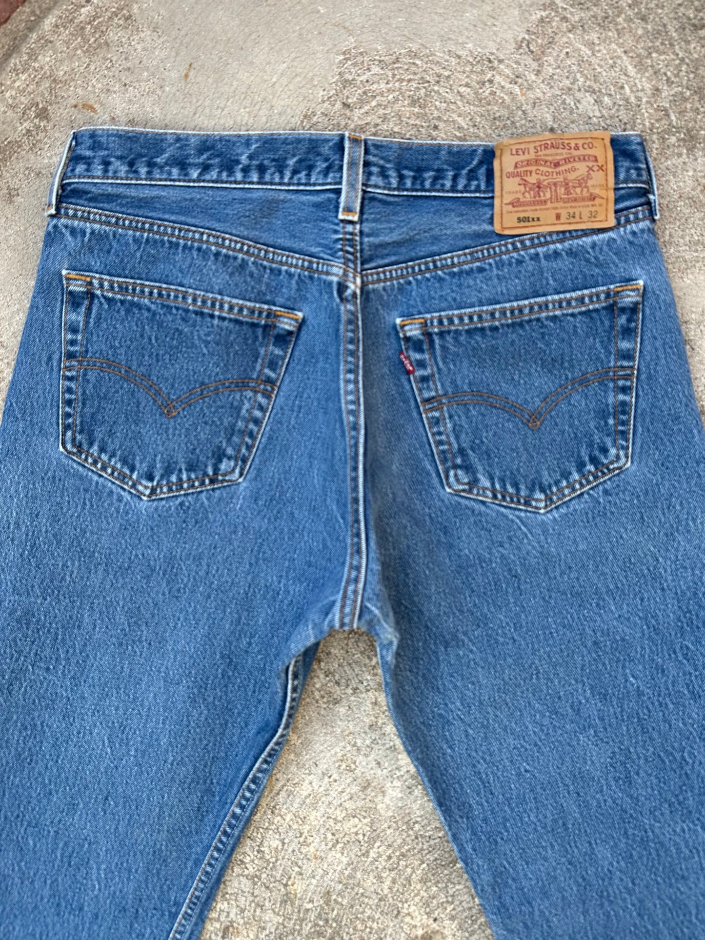 90’s Levi’s 501xx STF Raw Denim USA Jeans (Men’s 32x29 / Women’s 30)