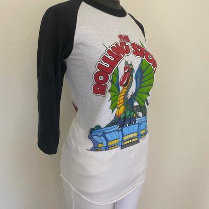 80’s Rolling Stones Heart Tour Single Stitch Raglan Tee (Unisex S)