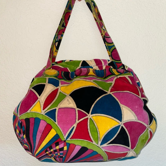 60’s Emilio Pucci by Jana Stained Glass Velvet Shoulder Bag