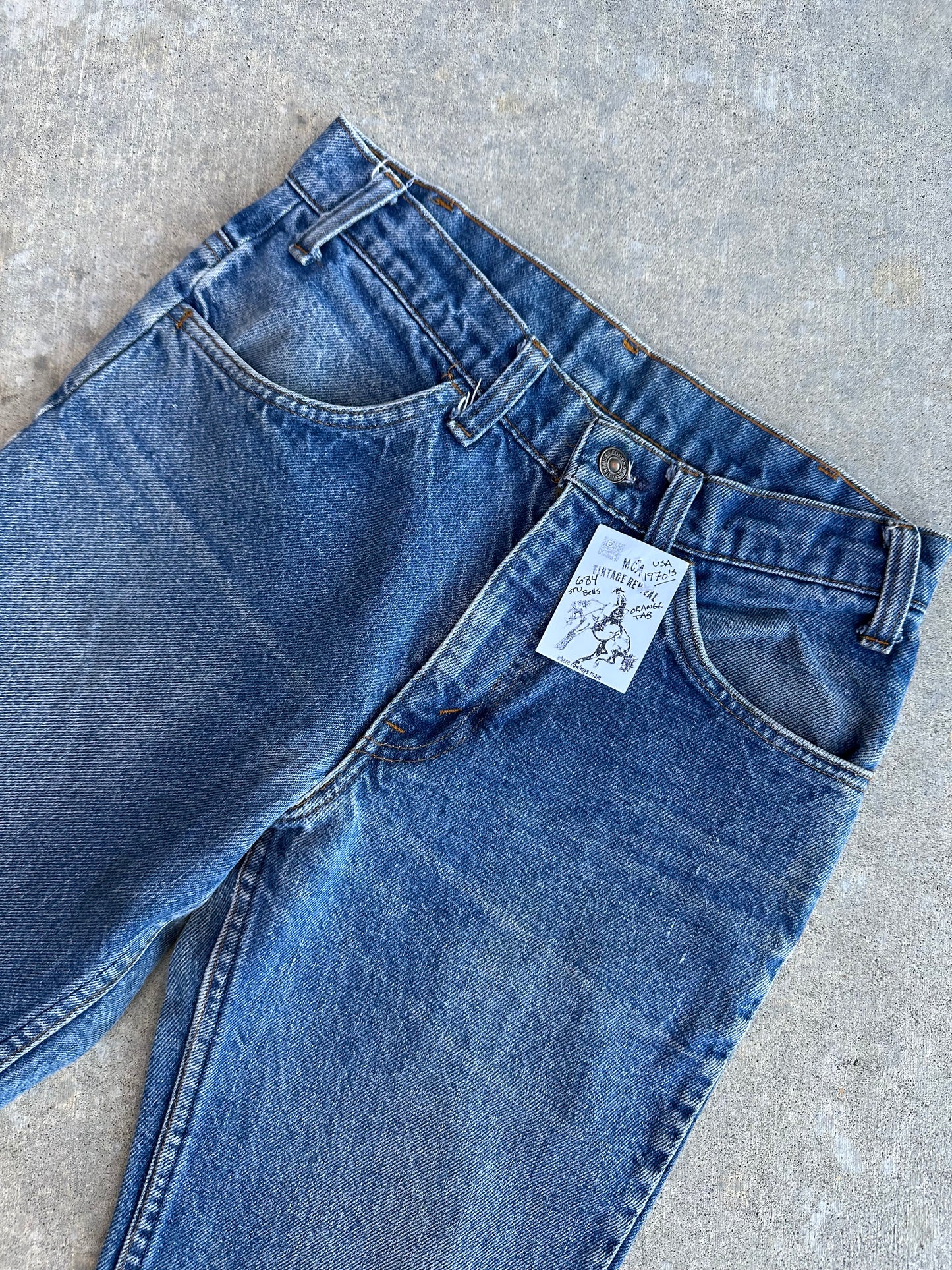 70’s Levi’s 684 Orange Tab Elephant Bell Bottom Denim Jeans USA (Women’s 26)