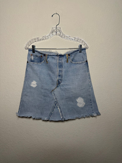 MCA REVIVAL: 90’s Levi’s 501’s - Handmade into a Rhinestone Studded Denim Skirt 8/10)