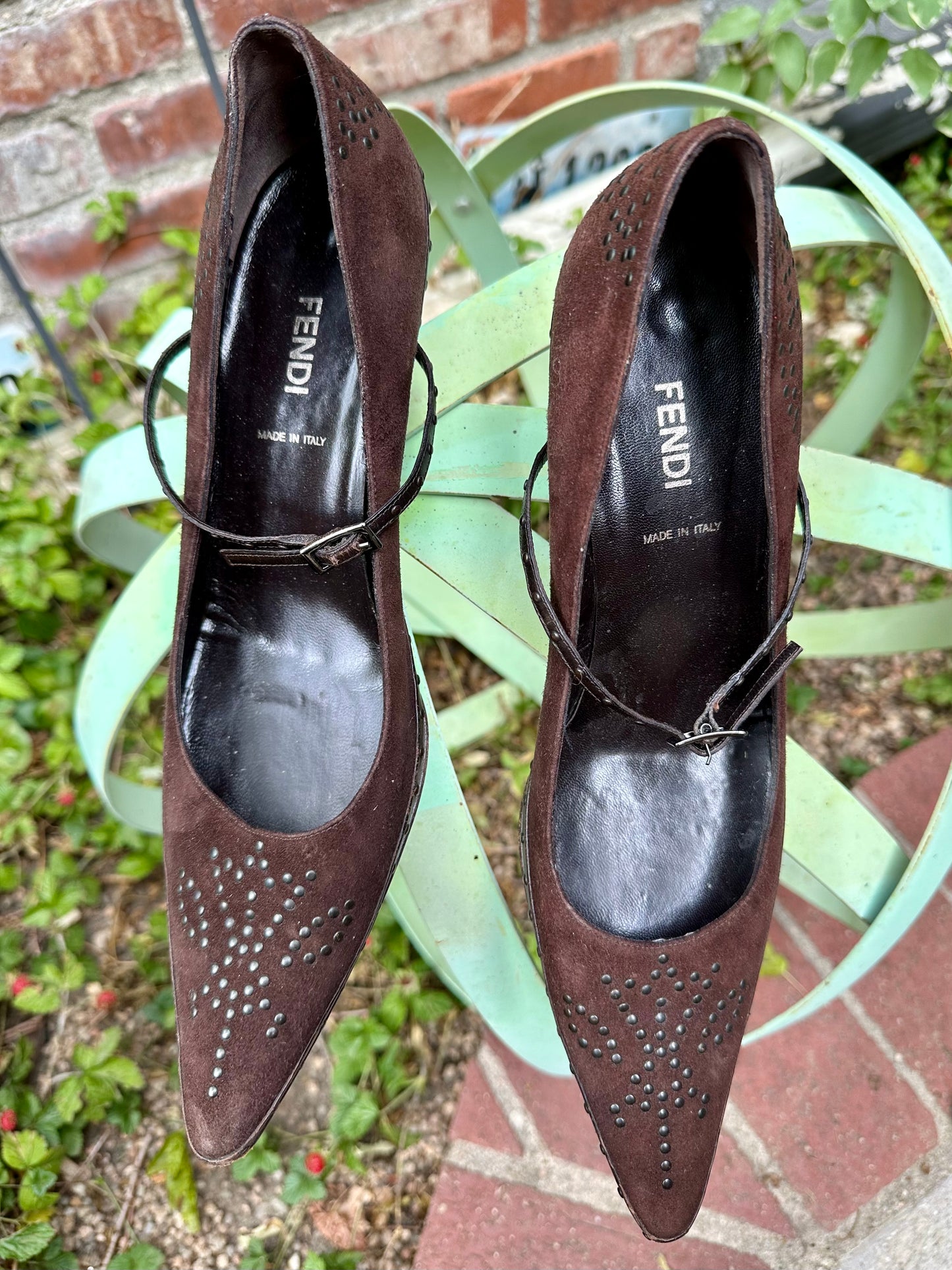 Vintage FENDI Studded Kitten Heels (8.5)