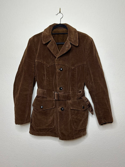 60’s Western Yoked Corduroy Norfolk Hunting Jacket (Unisex M/L)