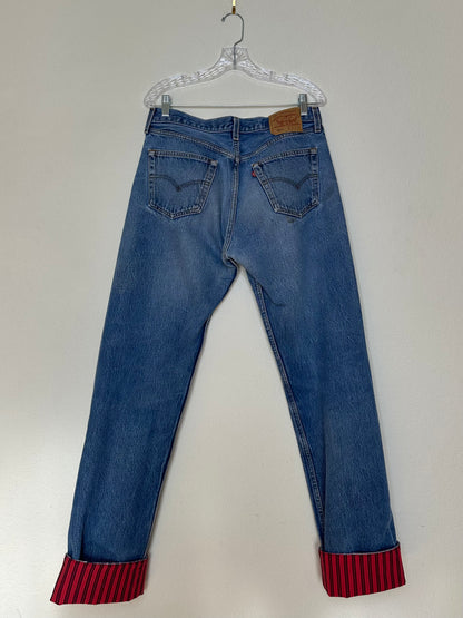 MCA Vintage Revival: 90’s Levi’s 501xx USA Jeans w/ Patchwork Hem Cuff (32x34 / Modern 8/10)