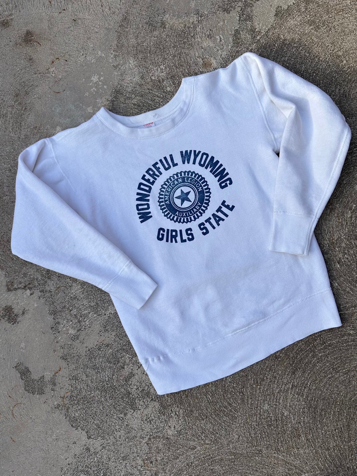 60’s Champion Running Man Wonderful Wyoming Girls State Sweatshirt (Women’s XS/S)