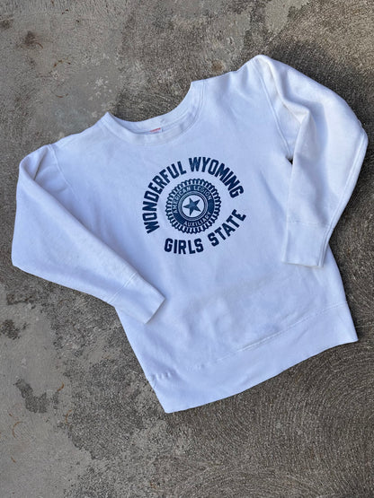 60’s Champion Running Man Wonderful Wyoming Girls State Sweatshirt (Women’s XS/S)