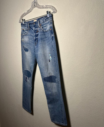 Hand Boro & Sashiko Mended & Patched Cone Denim Jeans (25/26 - Modern 0/2)