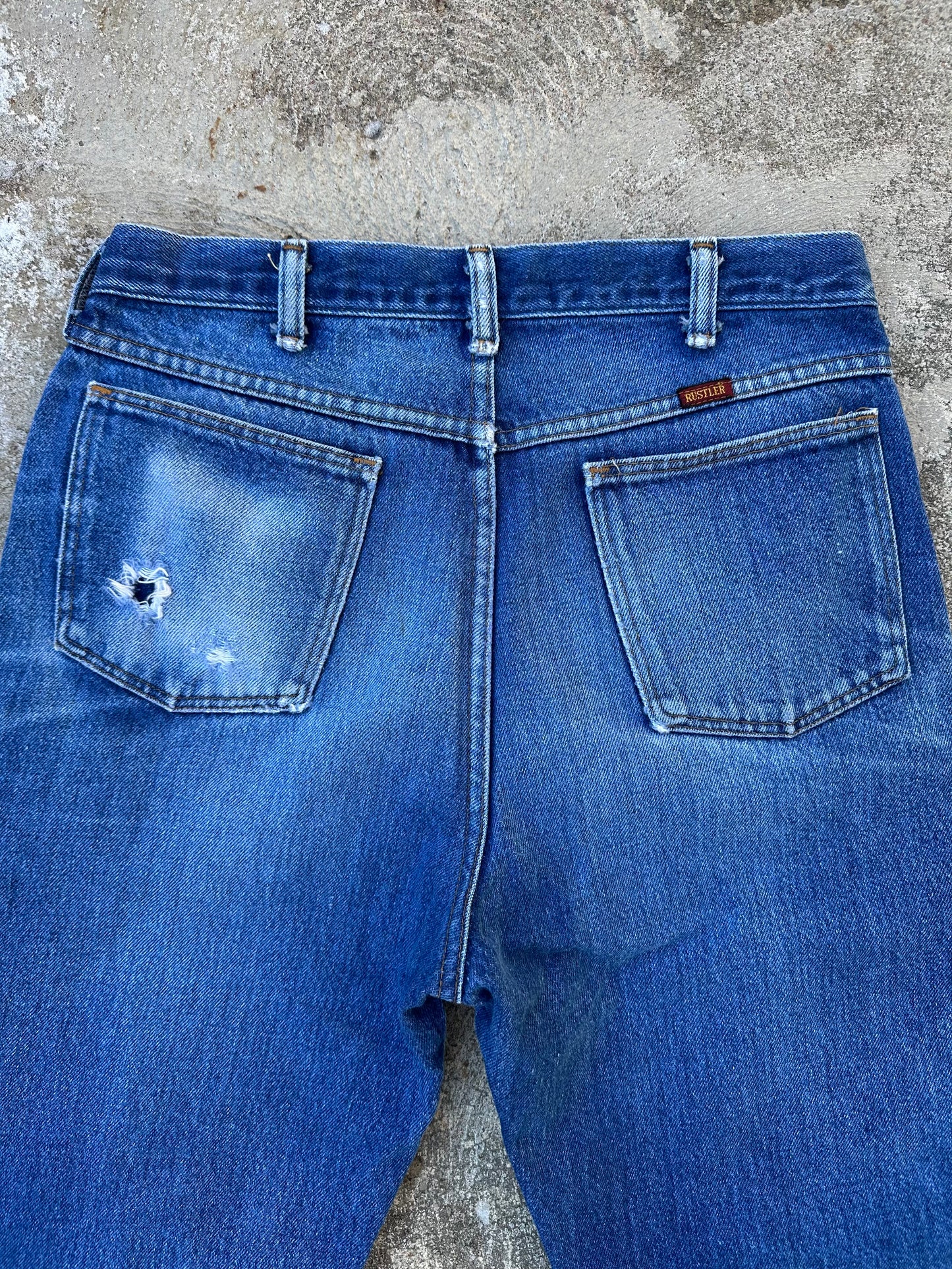 80’s-90’s Rustler Great Fades Distressed Crop Jeans (Men’s 31x27 / Women’s 30)