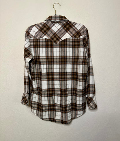 70’s Miller Western Wear Pearl Snap Flannel Shirt (Unisex M)