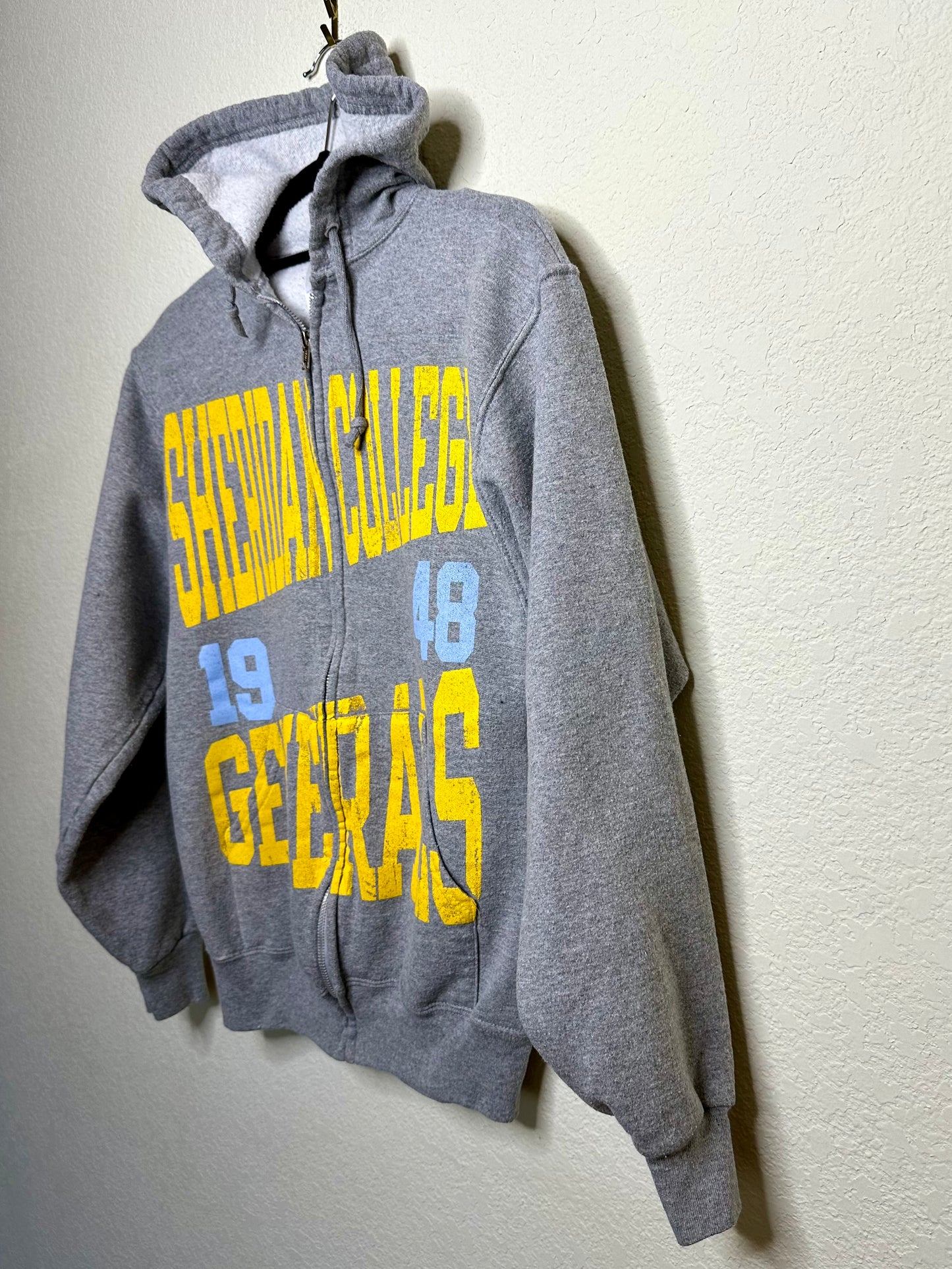 Y2K Sheridan College Generals Zip-Up Hoodie (Unisex S)