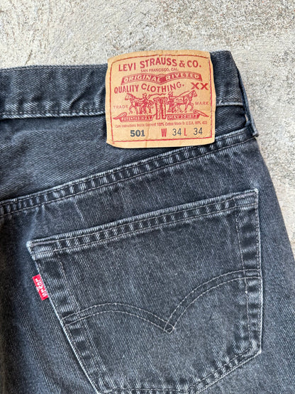 90’s Levi’s 501 Black Denim USA Jeans (Men’s 32x33/Women’s 30)