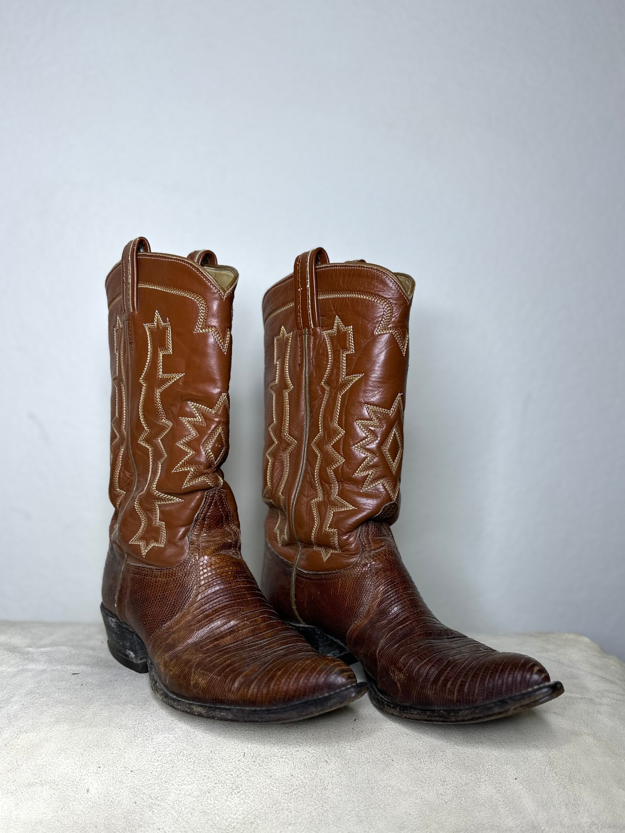 Tony Lama western boots vintage 革靴 ローファー 70's Tony Lama Black Label Exotic Cowboy Boots (Men's 8.5/Women's