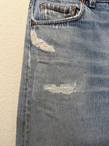 MCA Vintage Revival: 80’s Levi’s 501’s - Hand Patched & Hand Embroidered (31x32 / Modern 8)