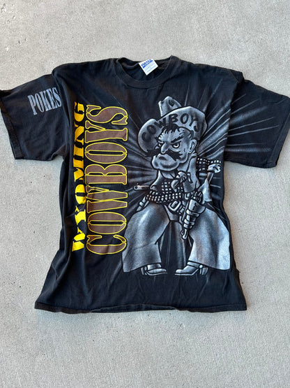 Rare 90’s Wyoming Cowboys Pistol Pete AOP Tee (Unisex L/XL)