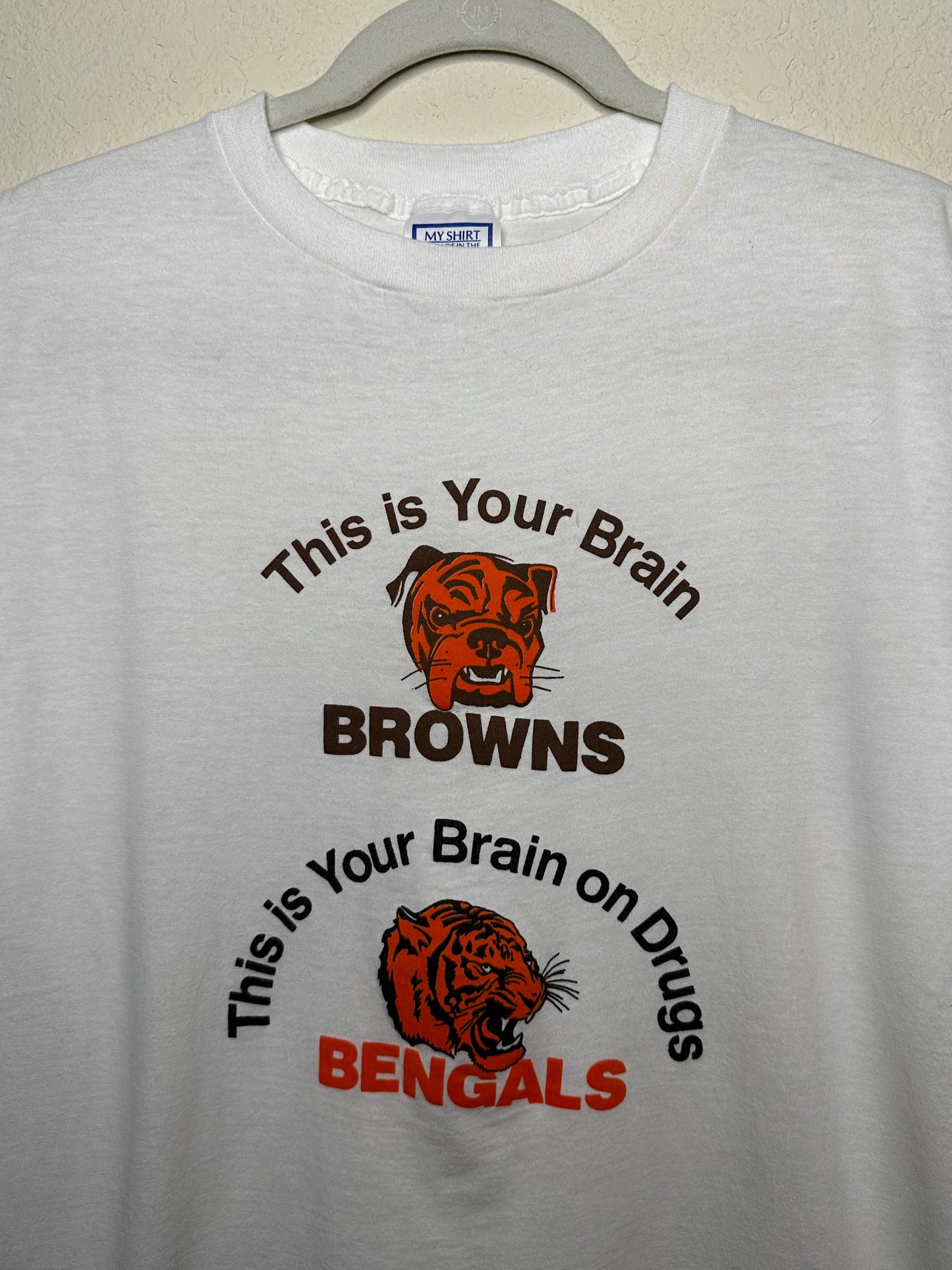 80’s NFL Browns vs Bengals Single Stitch Tee (Unisex M)