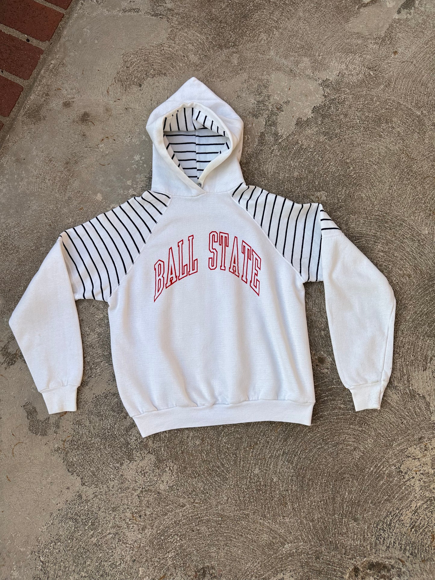 70’s Jansport Ball State University Stripe Super Soft Raglan Hoodie (Unisex S)