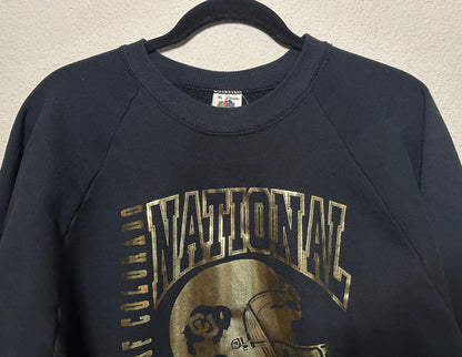 VERY RARE 1990 CU Buffs National Champions Raglan Sweatshirt (Unisex L)