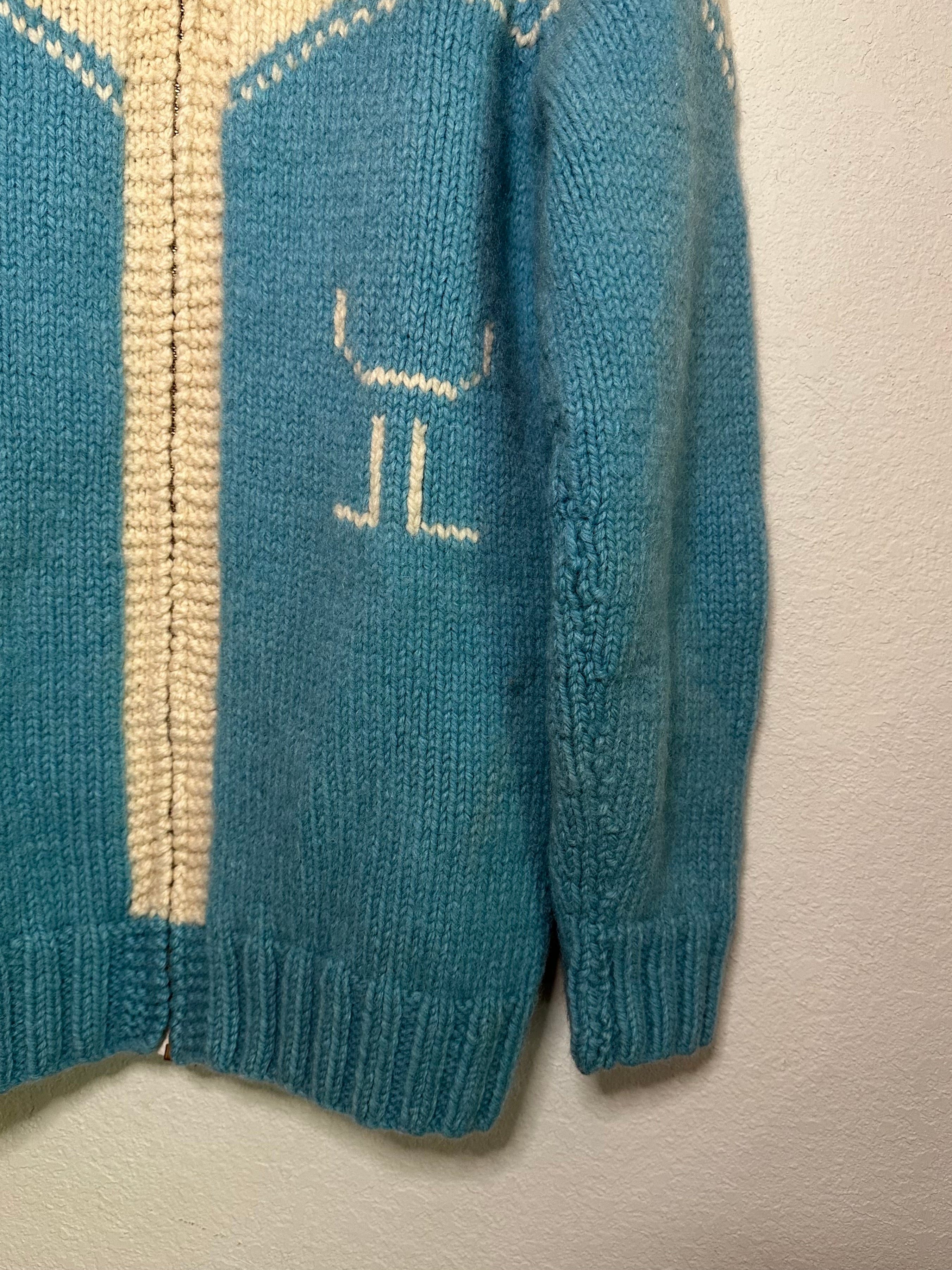 50's Cowichan Western Zip-Up Sweater Jacket (Unisex L/XL 50's Cowichan Western Zip-Up Sweater Jacket (Unisex L/XL