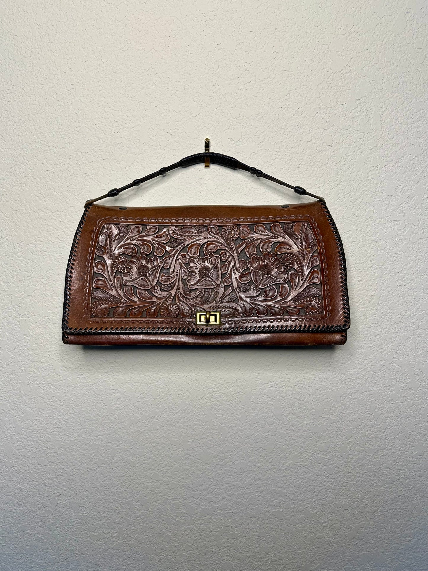 40’s Hand-Tooled Leather Western Bag