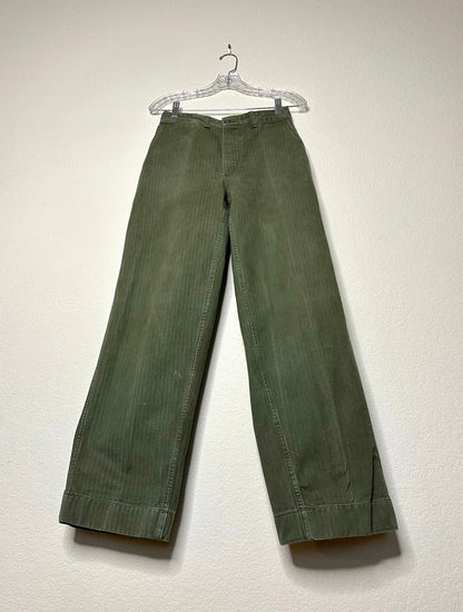 RARE 50’s Military HBT Herringbone Twill Cotton Utility Pants (27x30)