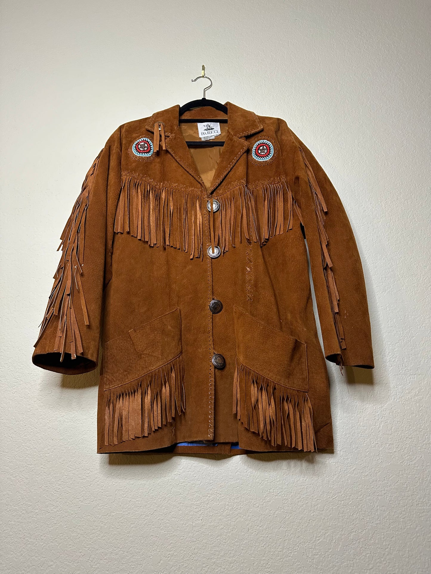 90’s Pia Rucci Beaded Suede Fringe Western Jacket (Women’s M/L)