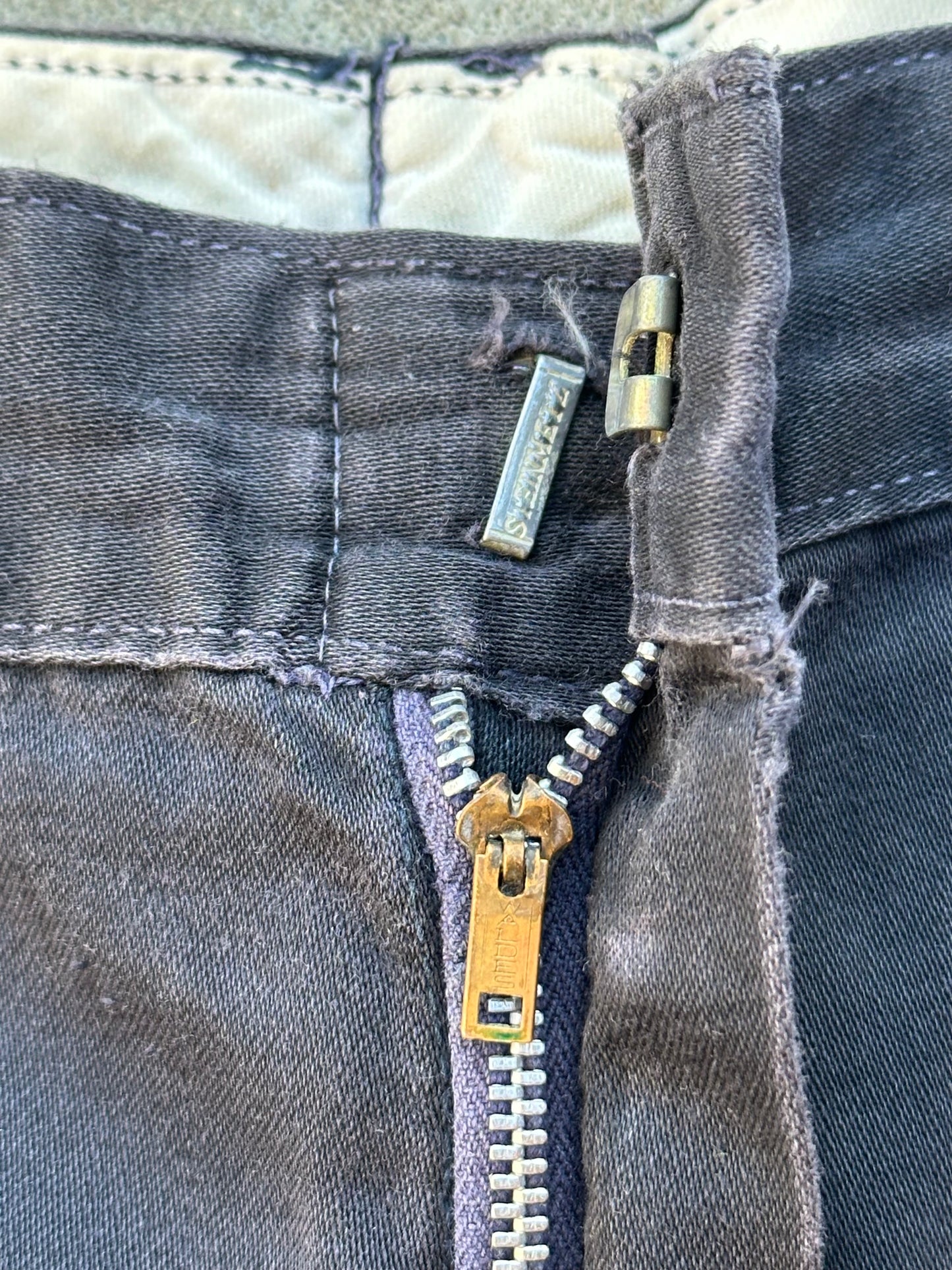 40’s Buckle Back Black Cotton Cuffed Trousers (31x31)