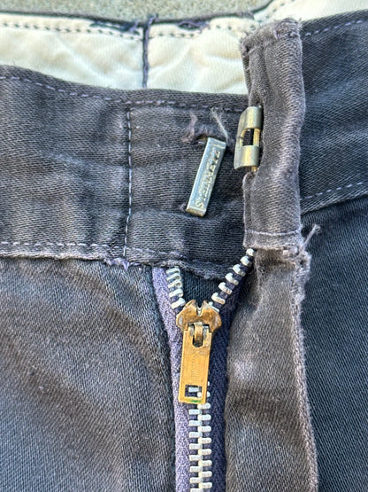 40’s Buckle Back Black Cotton Cuffed Trousers (31x31)