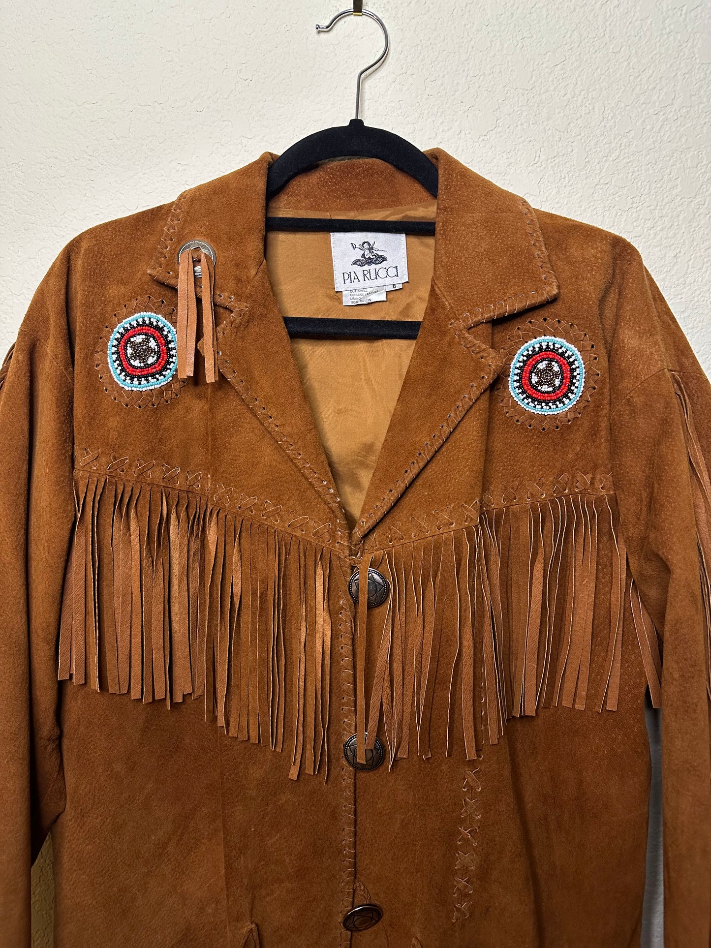 90’s Pia Rucci Beaded Suede Fringe Western Jacket (Women’s M/L)