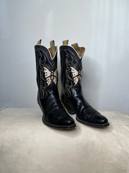 1930’s Western Boot Co. Handmade Butterfly Inlay Cowboy Boots (9.5D / 11)