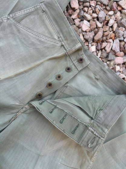 40’s WWII HBT USMC Donut Button P41 Trousers (Unisex 29/30)