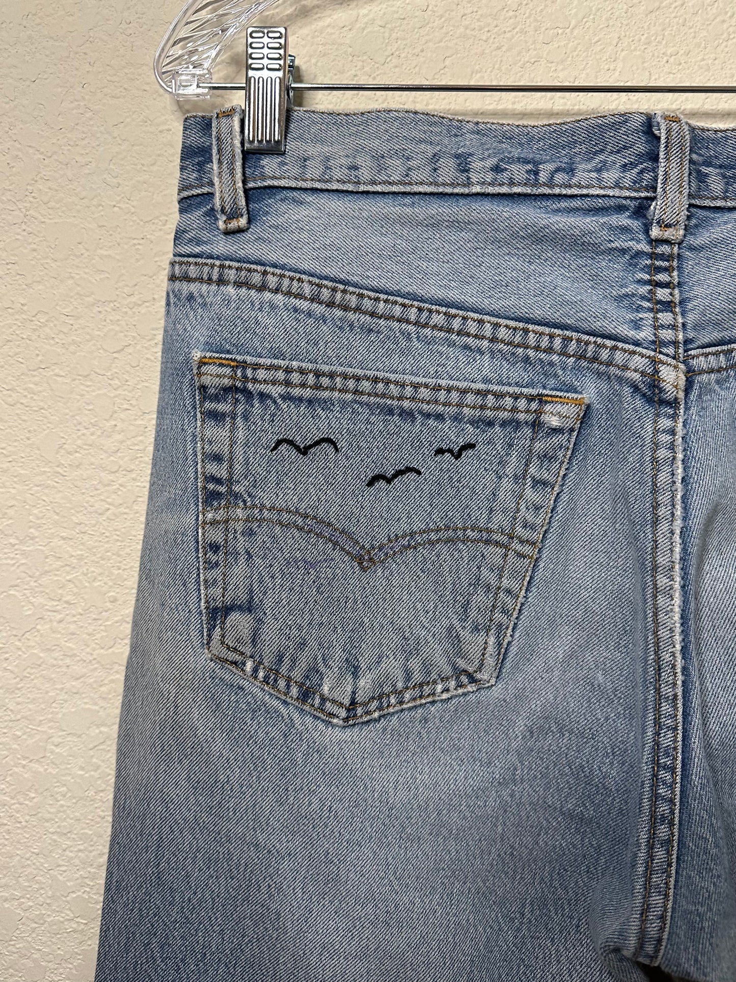 MCA Vintage Revival: 80’s Levi’s 501’s - Hand Patched & Hand Embroidered (31x32 / Modern 8)