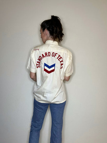 50’s Custom Standard of Texas Oil Chainstitch Pima Cotton Bowling Shirt (Unisex M)