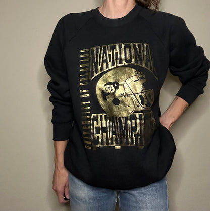 VERY RARE 1990 CU Buffs National Champions Raglan Sweatshirt (Unisex L)