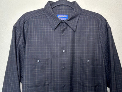 90’s Pendleton Wool Pinstripe Plaid Button-Down Shirt (Men’s L/XL)