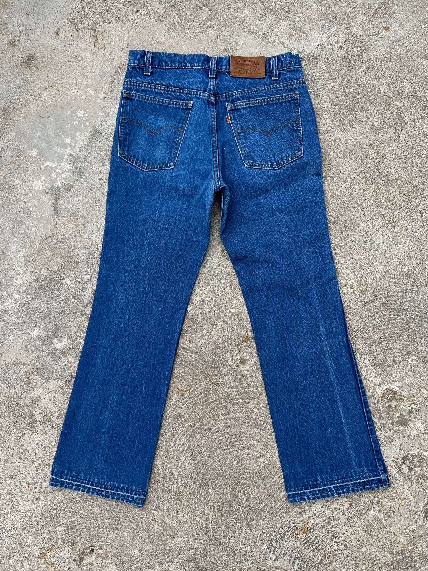 80’s Levi’s 517 Orange Tab Leather Back Patch USA Crop Jeans (Men’s 30x28.5 / Women’s 28)