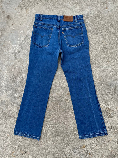 80’s Levi’s 517 Orange Tab Leather Back Patch USA Crop Jeans (Men’s 30x28.5 / Women’s 28)