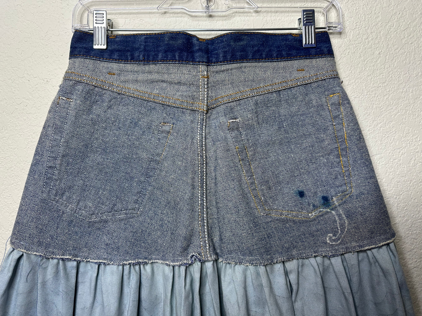 70’s Levi’s 701 Reworked Denim Midi Skirt (0/2)