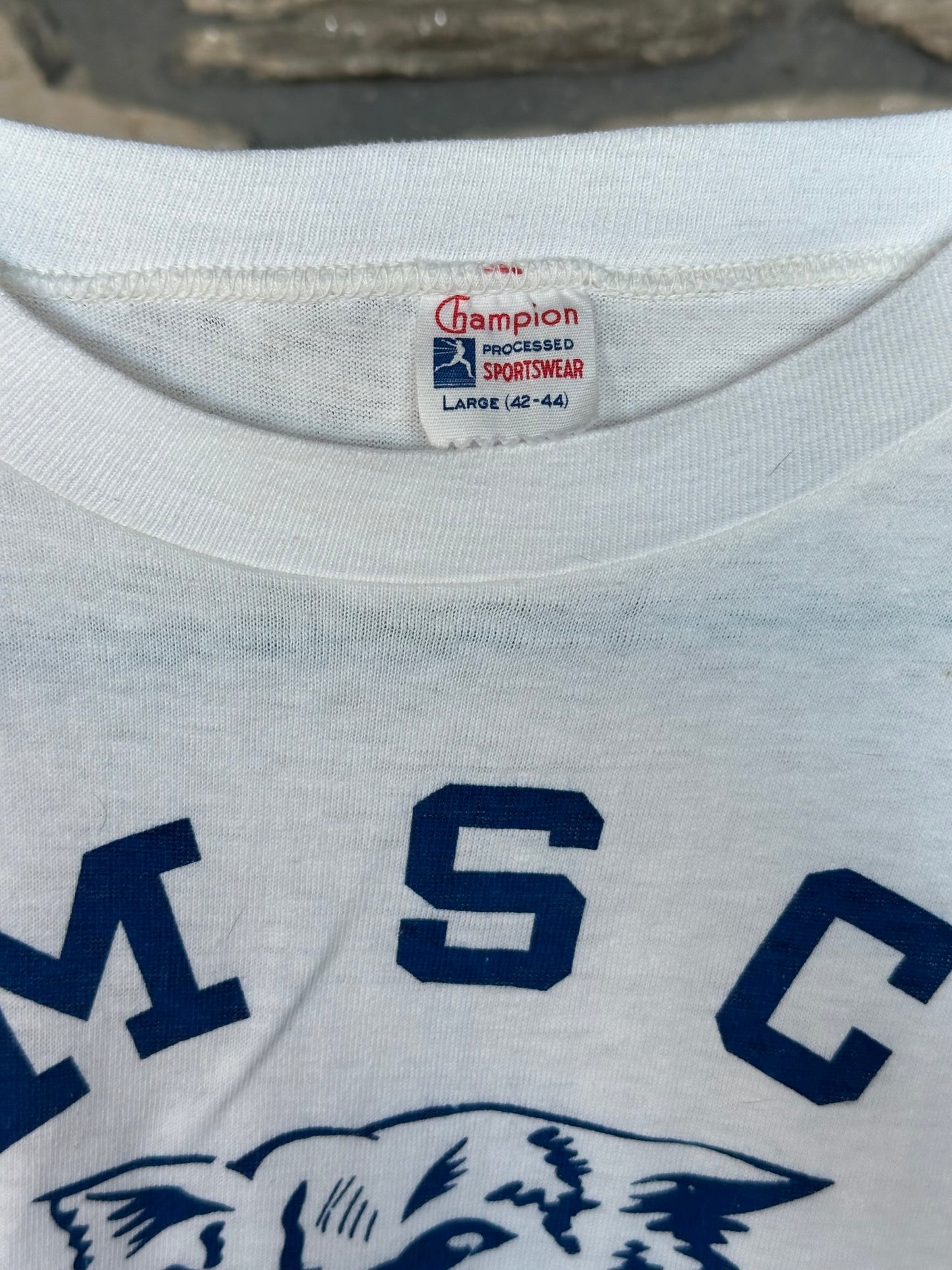 50’s Deadstock CHAMPION “Running Man” Montana State Bobcats Single Stitch Tee (Unisex M)