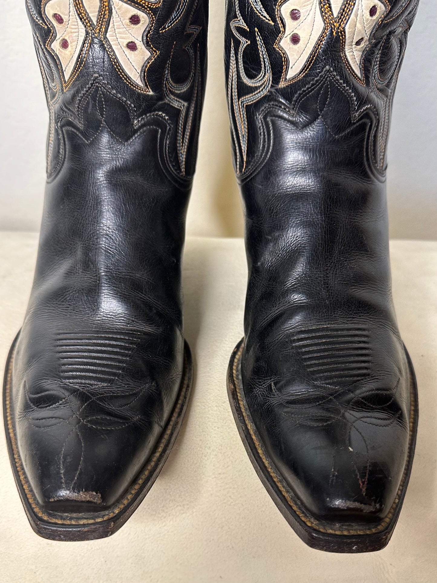 1930’s Western Boot Co. Handmade Butterfly Inlay Cowboy Boots (9.5D / 11)