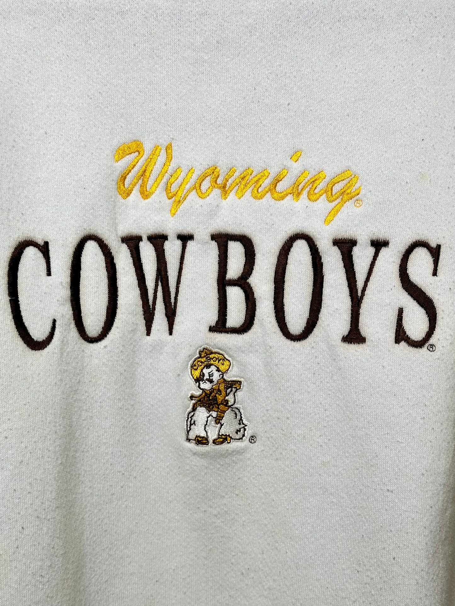 90’s Wyoming Cowboys White Sweatshirt (Unisex L)