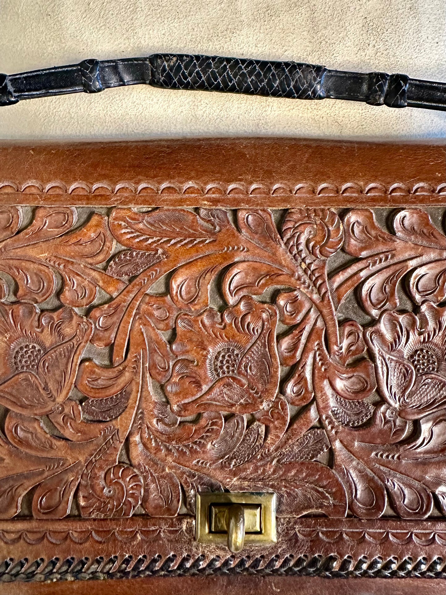 40’s Hand-Tooled Leather Western Bag